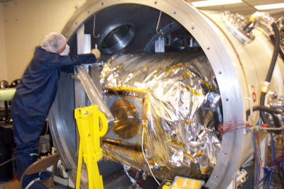 Inside TVAC (Thermal VAcuum Chamber)
